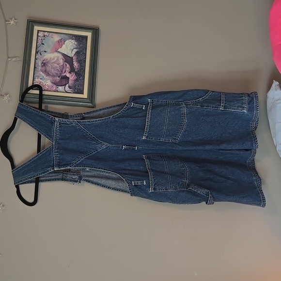 VINTAGE Winnie The Pooh Bear Disney Denim Carpenter Overalls Proud To Be Cuddly - Picture 6 of 12
